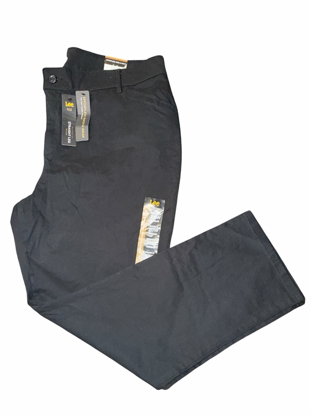 NWT Lee Plus Size 20W Black Straight Leg Pants Relaxed Fit